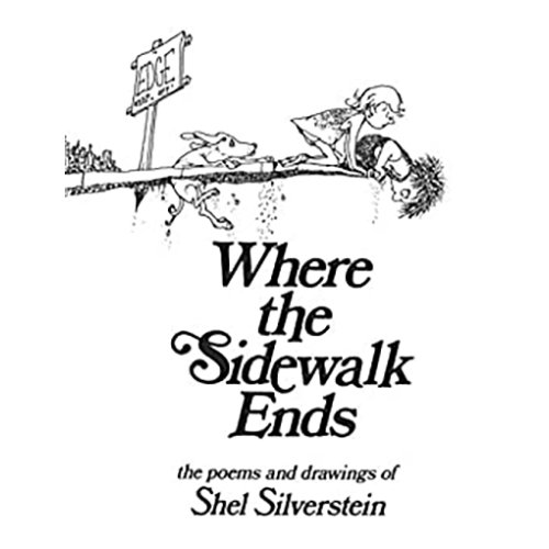 Classic 1974 hardcover of Where the Sidewalk Ends by Shel Silverstein. Illustrated poems in a collectible edition with Brodart cover protection.