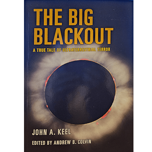 The cover of The Big Blackout features a dark, ominous eclipse with a glowing red outline, set against a smoky blue-black background. The title is bold in yellow, creating a sense of mystery and suspense.