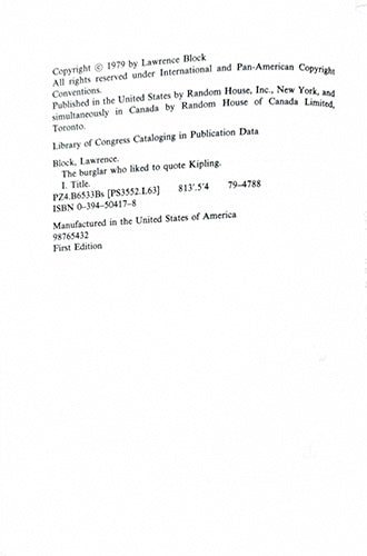 Copyright page confirming first edition and 1979 publication date