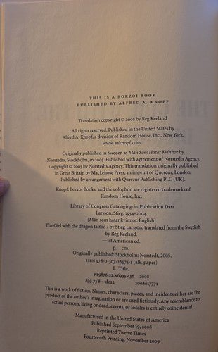 The Girl with the Dragon Tattoo – rare, vintage, or collectible item from Deb’s Book Paradise