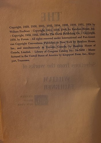 The Faulkner Reader – rare, vintage, or collectible item from Deb’s Book Paradise
