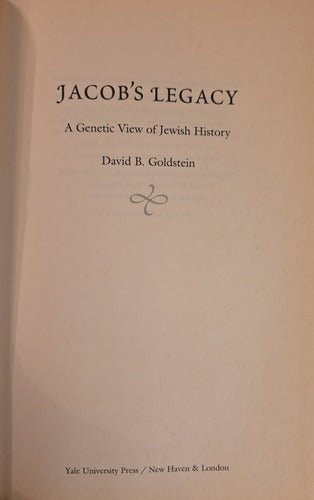Jacob’s Legacy title page showing subtitle A Genetic View of Jewish History