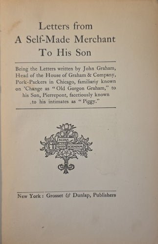 Letters from a Self Made Marchant to his Son – rare, vintage, or collectible item from Deb’s Book Paradise