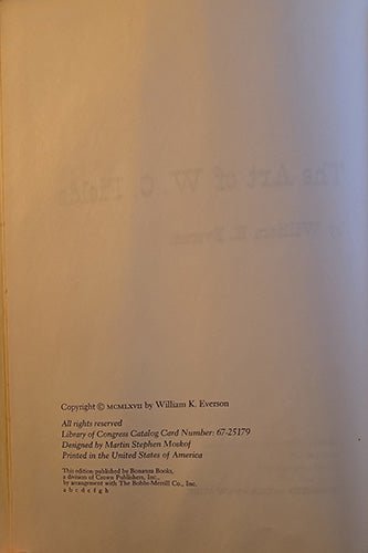 Copyright page of The Art of W. C. Fields, 1959 first edition, published by Bonanza Books, showing copyright statement and publication details.