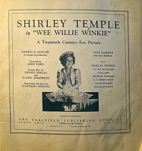 Shirley Temple in Wee Willie Winkie — Vintage 1937 Film Tie - In (Softcover) – rare, vintage, or collectible item from Deb’s Book Paradise