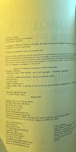 Nobody’s Perfect: Billy Wilder – A Personal Biography – rare, vintage, or collectible item from Deb’s Book Paradise