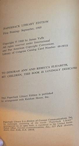 Copyright page of The American Jews showing first printing 1969