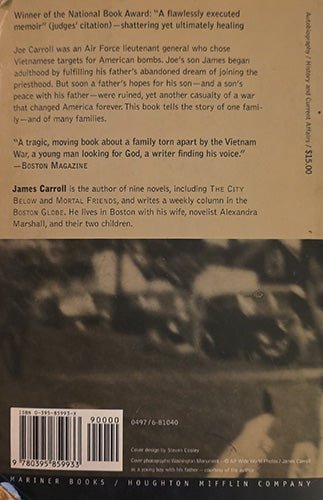 Back cover of An American Requiem with National Book Award seal