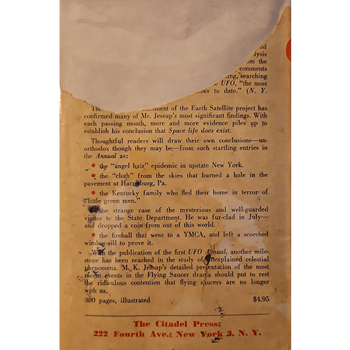 Vintage book cover with text and a brown background