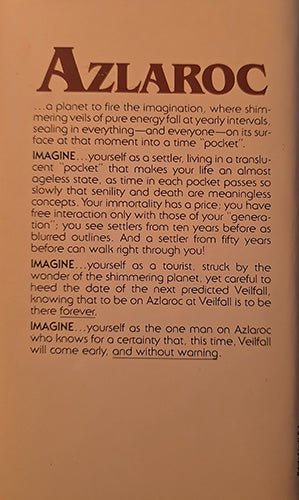 A printed page with the title 'AZLAROC' in large dark lettering above several paragraphs of text on a warm tan background.