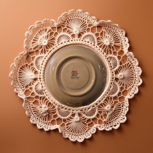 Decorative lace doily on a brown background