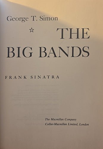 Title page of The Big Bands by George T. Simon with publisher imprint.