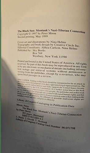 The Black Sun: Montauk's Nazi - Tibetan Connection – rare, vintage, or collectible item from Deb’s Book Paradise
