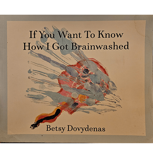 The cover features an abstract artwork with brushstrokes of various colors surrounding a central red and blue design. The title, "If You Want To Know How I Got Brainwashed," and author name appear in black text.