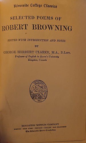 Selected Poems of Robert Browning – rare, vintage, or collectible item from Deb’s Book Paradise