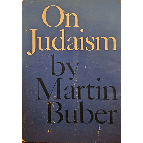 The cover of the 1967 edition of "On Judaism" by Martin Buber features a minimalist design, with a solid background and the title prominently displayed in bold, serif font. The author's name and the publisher, Schocken Books, are placed below the title. The design reflects the book's serious and contemplative nature.