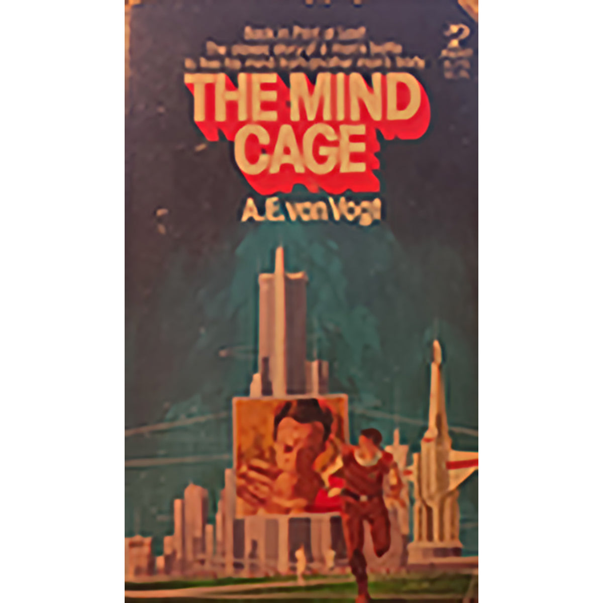 Vintage paperback book cover for 'The Mind Cage' by A.E.