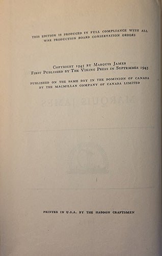 The Cherokee Strip: A Tale of an Oklahoma Boyhood –COPYRIGHT PAGE rare, vintage, or collectible item from Deb’s Book Paradise