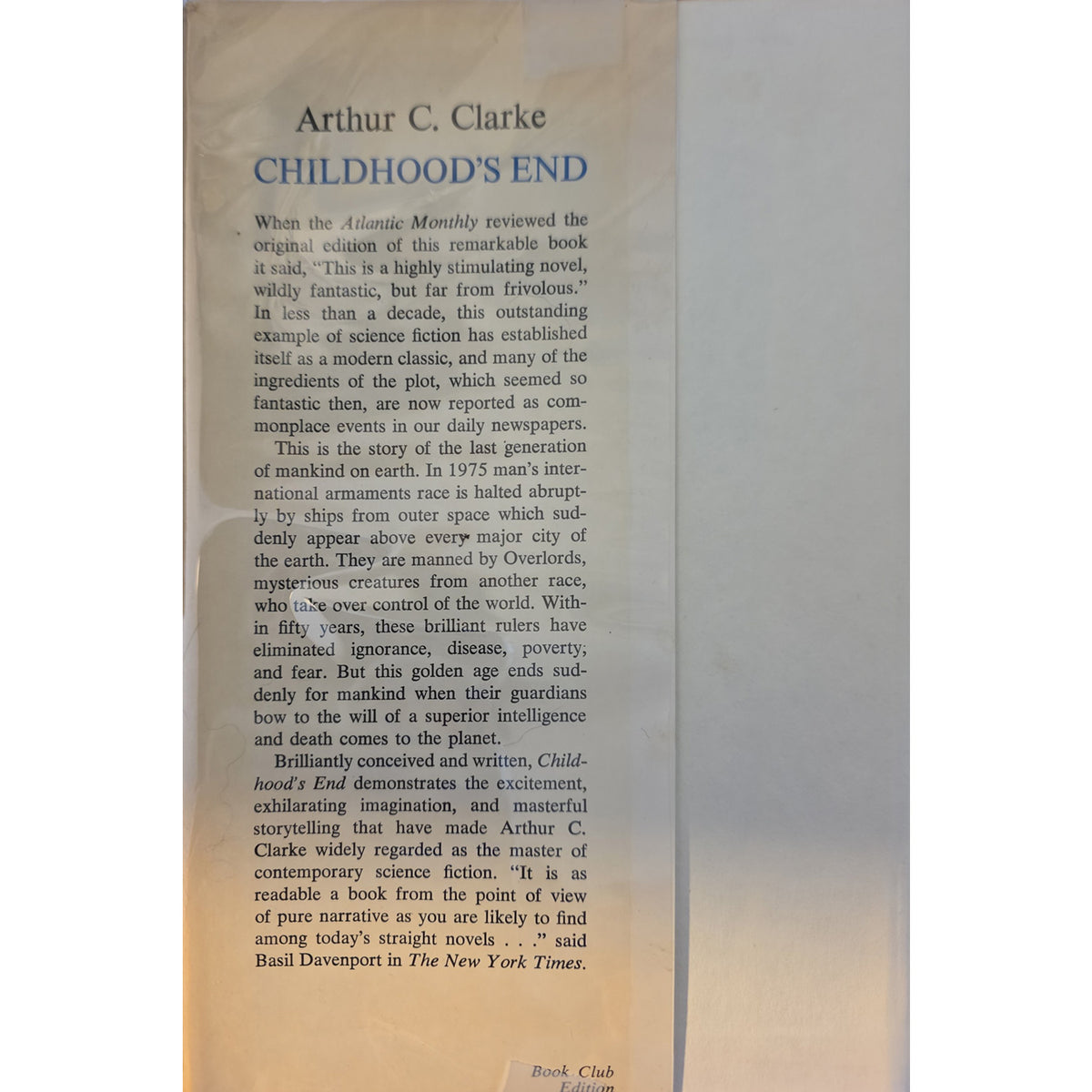 Childhood's End: Arthur C. Clarke