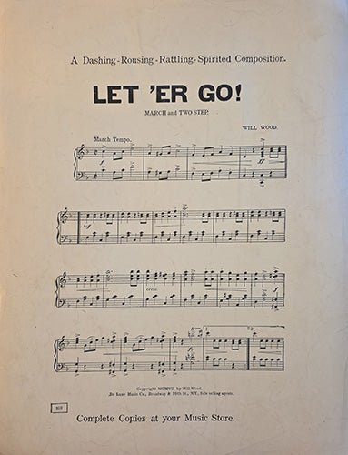 Vintage sheet music back over for The Colonial March Medley by John J. Fitzpatrick