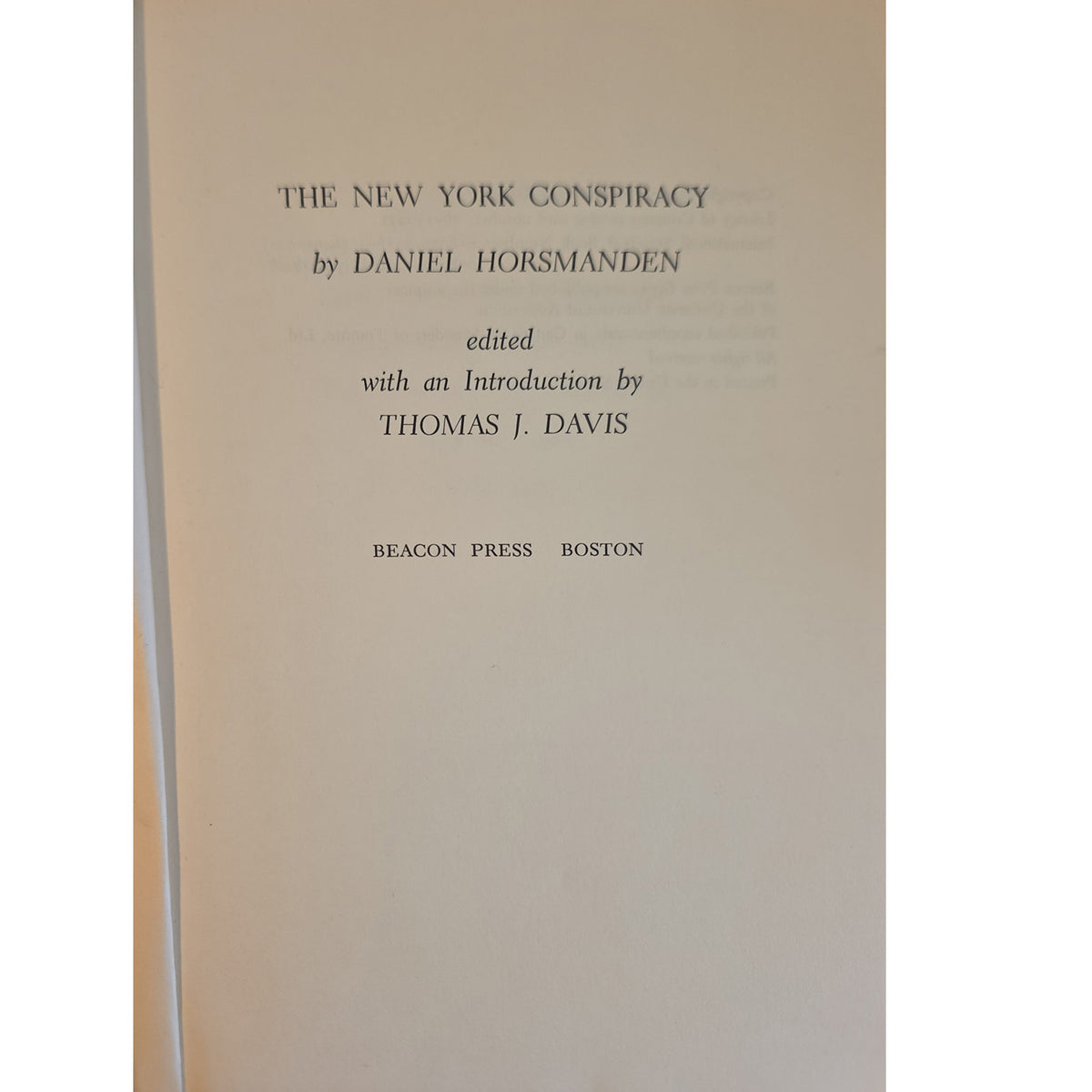 the New York Conspiracy