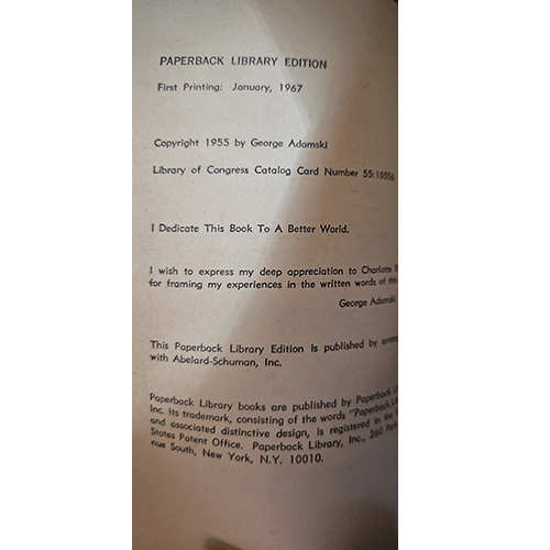 ext about the paperback library edition, copyright, and dedication.