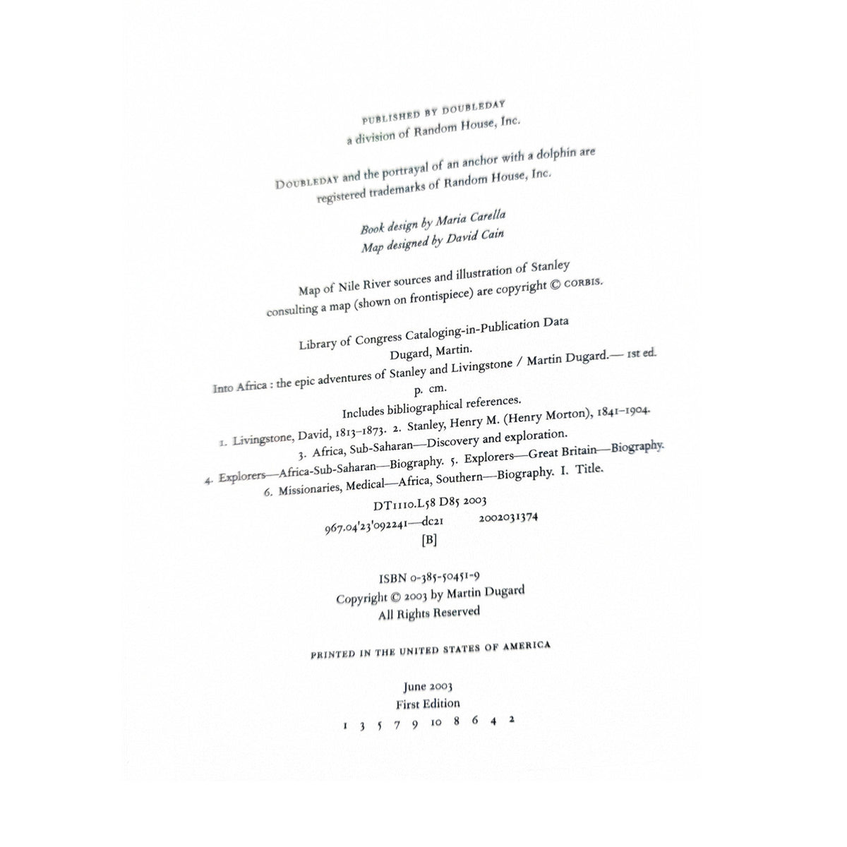A white page with black printed publication details and text, including publisher information, ISBN, and edition notes, photographed against a white background.
