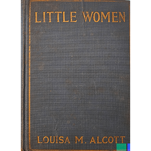 Vintage hardcover of Little Women by Louisa May Alcott, published by A.L. Burt Company, featuring gold lettering on a textured dark blue cover. A classic collector’s item and literary masterpiece.