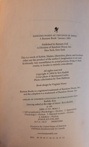 Copyright page Dancing Naked at the Edge of Dawn Bantam Books 2005