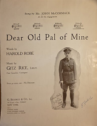 Dear Old Pal of Mine – Vintage World War I Sheet Music – rare, vintage, or collectible item from Deb’s Book Paradise
