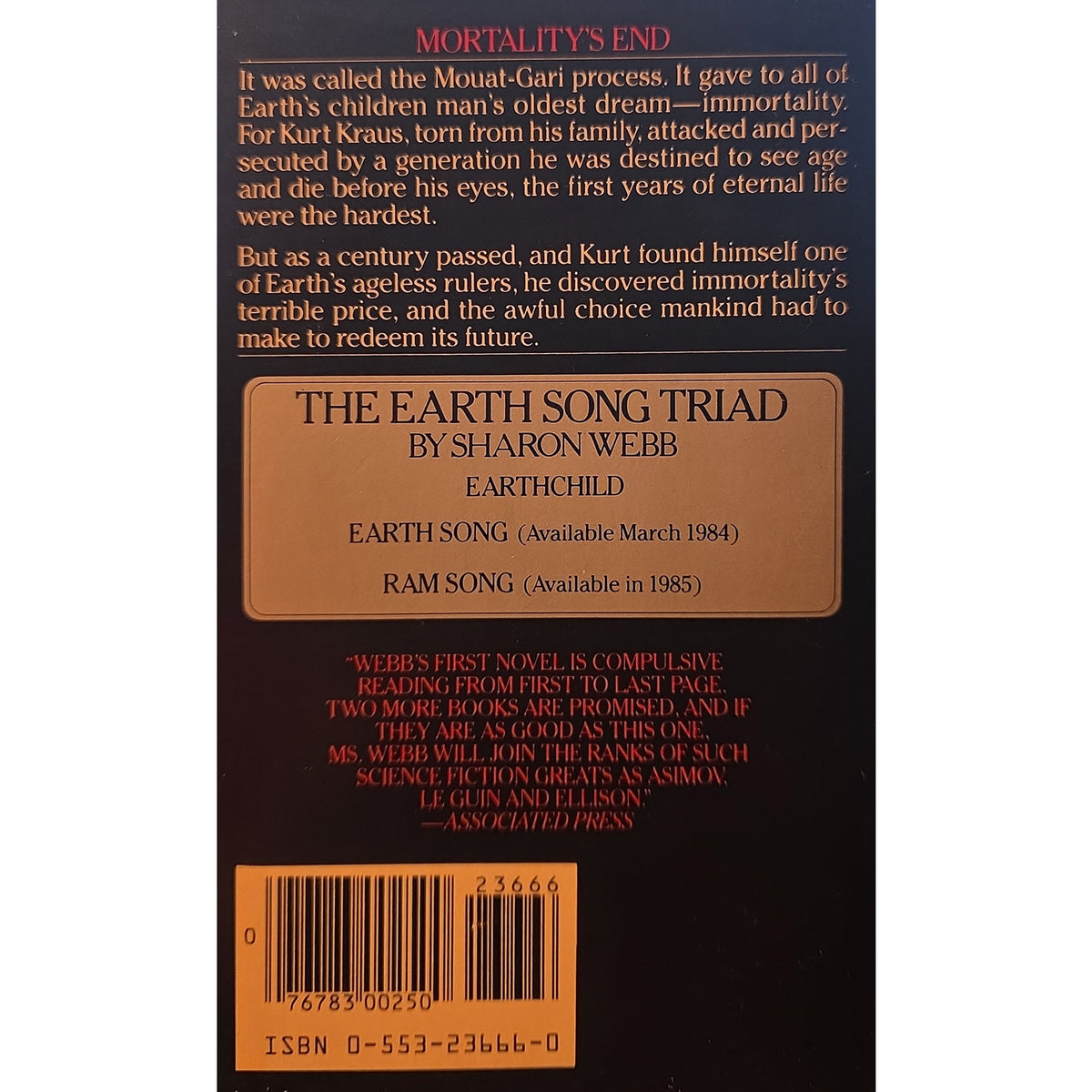 Earthchild by Sharon Webb (Vintage 1983 Bantam Books First Printing) – Cover Art by John Rush