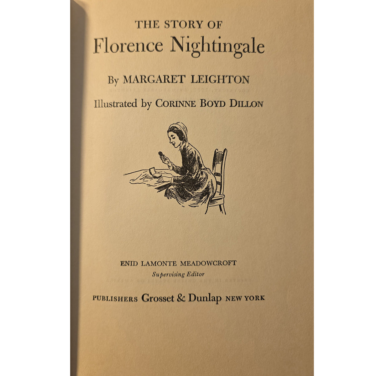 half title pavge of the Story of Florence Nightingale. 