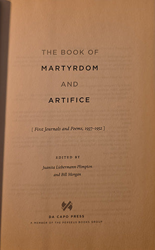 The front cover of the book 'The Book of Martyrdom and Artifice' showing a warm tan background with black serif text and the Da Capo Press logo at the bottom.