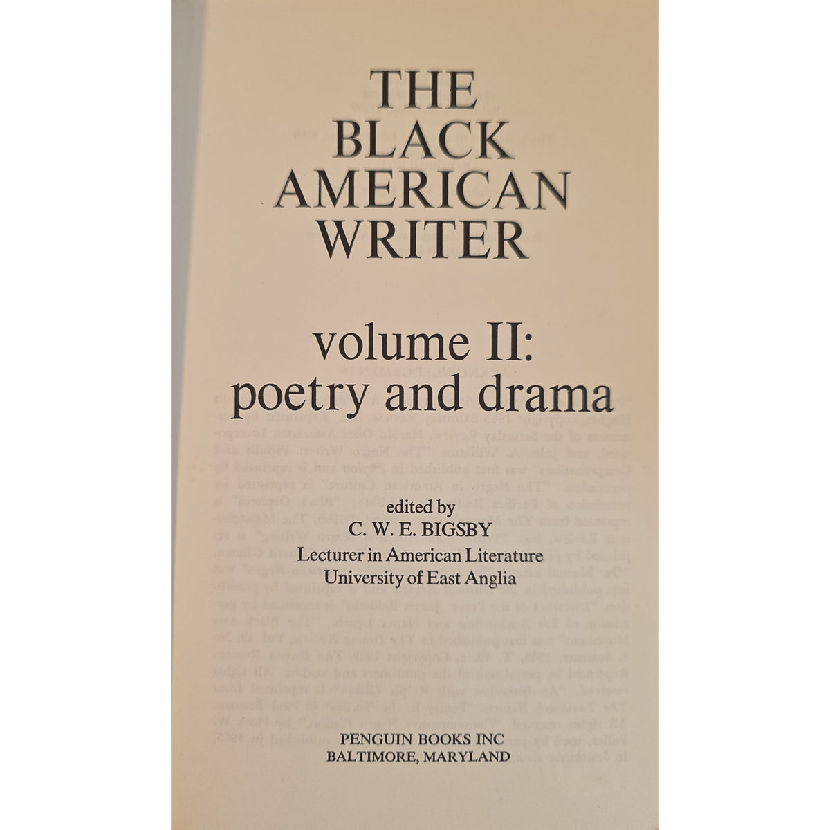 The Black American Writer Volume II