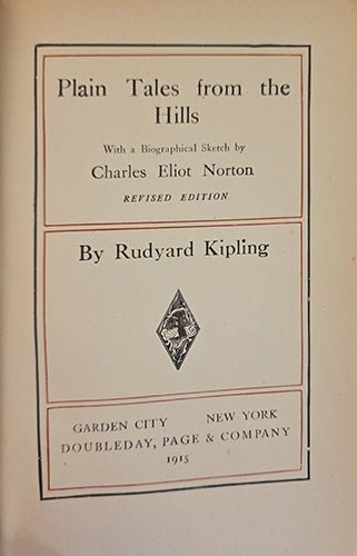 Plain Tales from the Hills (1915 Revised Edition) by Rudyard Kipling – rare, vintage, or collectible item from Deb’s Book Paradise