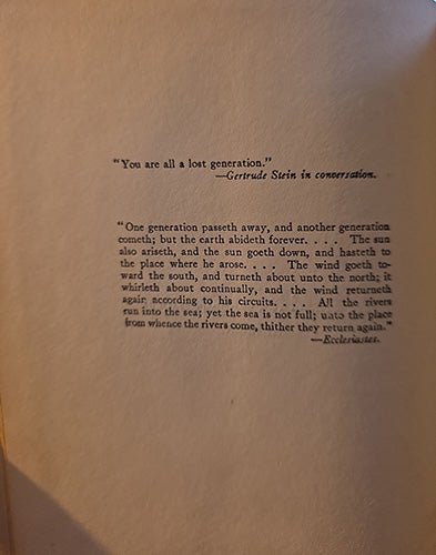 The Sun Also Rises: Ernest Hemingway Early Edition – rare, vintage, or collectible item from Deb’s Book Paradise