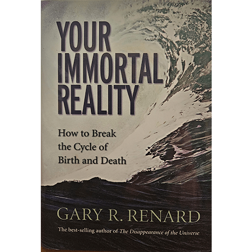 Cover of Your Immortal Reality: How to Break the Cycle of Birth and Death by Gary R. Renard, featuring an ocean wave breaking on a shore with dark waters, symbolizing spiritual transformation.