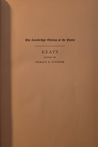 John Keats – The Complete Poetical Works and Letters – rare, vintage, or collectible item from Deb’s Book Paradise