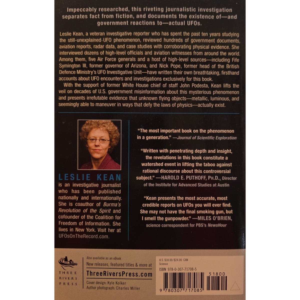 UFOs: Generals, Pilots, and Government Officials Go on the Record — Leslie Kean — First Paperback Edition