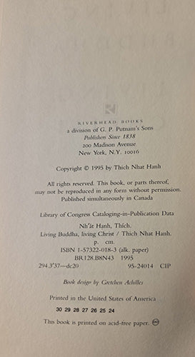 A photographed book cover or printed page from Riverhead Books, showing publisher and copyright text on an off-white background.