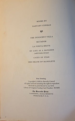 The Death of manolete – rare, vintage, or collectible item from Deb’s Book Paradise