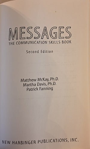 Title page of Messages by Matthew McKay Martha Davis and Patrick Fanning