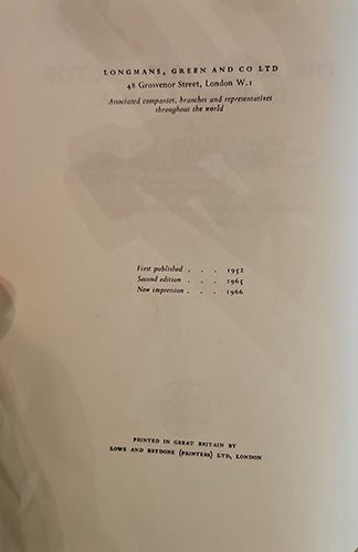 Copyright page of The Missionary Factor in East Africa showing first publication in 1952 and second edition issued in 1966 by Longmans, London.