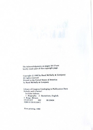 Nobody Said It Better! – rare, vintage, or collectible item from Deb’s Book Paradise