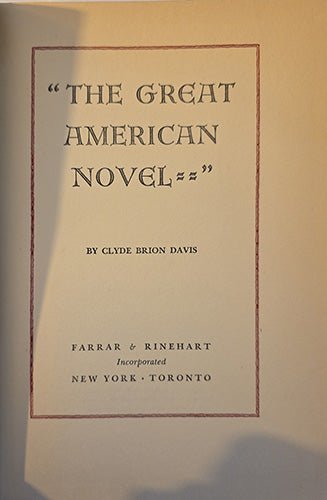 The Great American Novel – rare, vintage, or collectible item from Deb’s Book Paradise