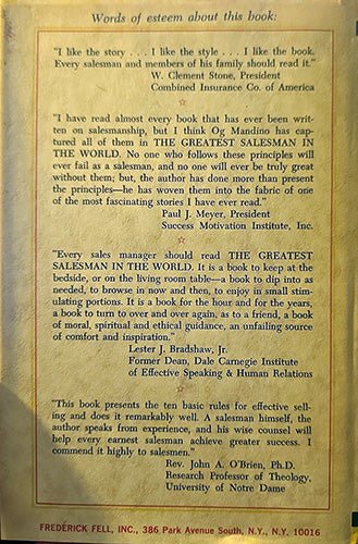 The Greatest Salesman in the World by Og Mandino — 1968 First Edition – rare, vintage, or collectible item from Deb’s Book Paradise