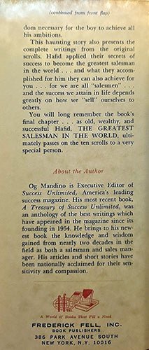 The Greatest Salesman in the World by Og Mandino — 1968 First Edition – rare, vintage, or collectible item from Deb’s Book Paradise