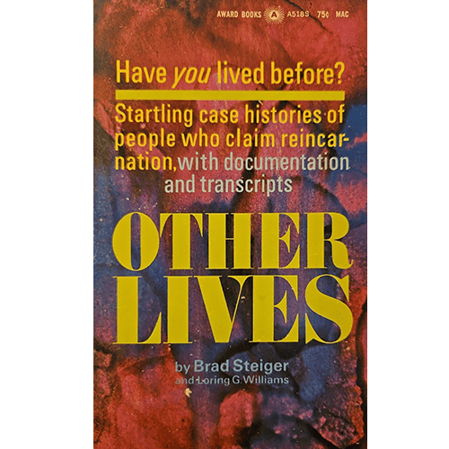 Book cover of 'Other Lives' with text about reincarnation claims.