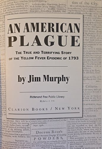 Title page of An American Plague by Jim Murphy, Clarion Books hardcover edition