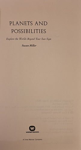 Title page of Planets and Possibilities by Susan Miller published by Warner Books